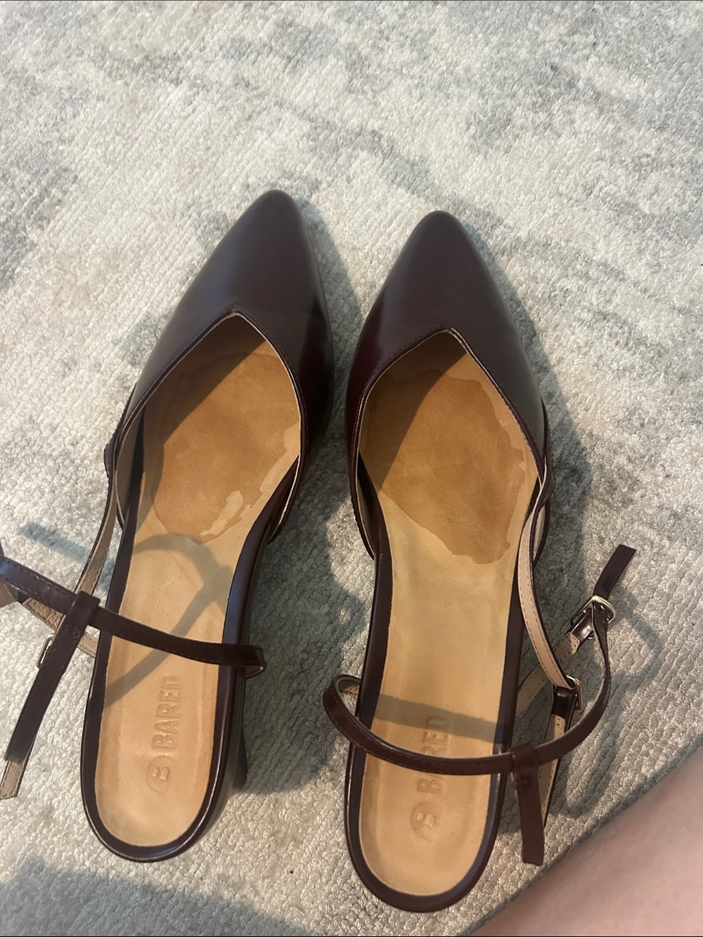 Bared Footwear Dark Brown Leather Low Block Heel Slingback - Picture 2 of 8